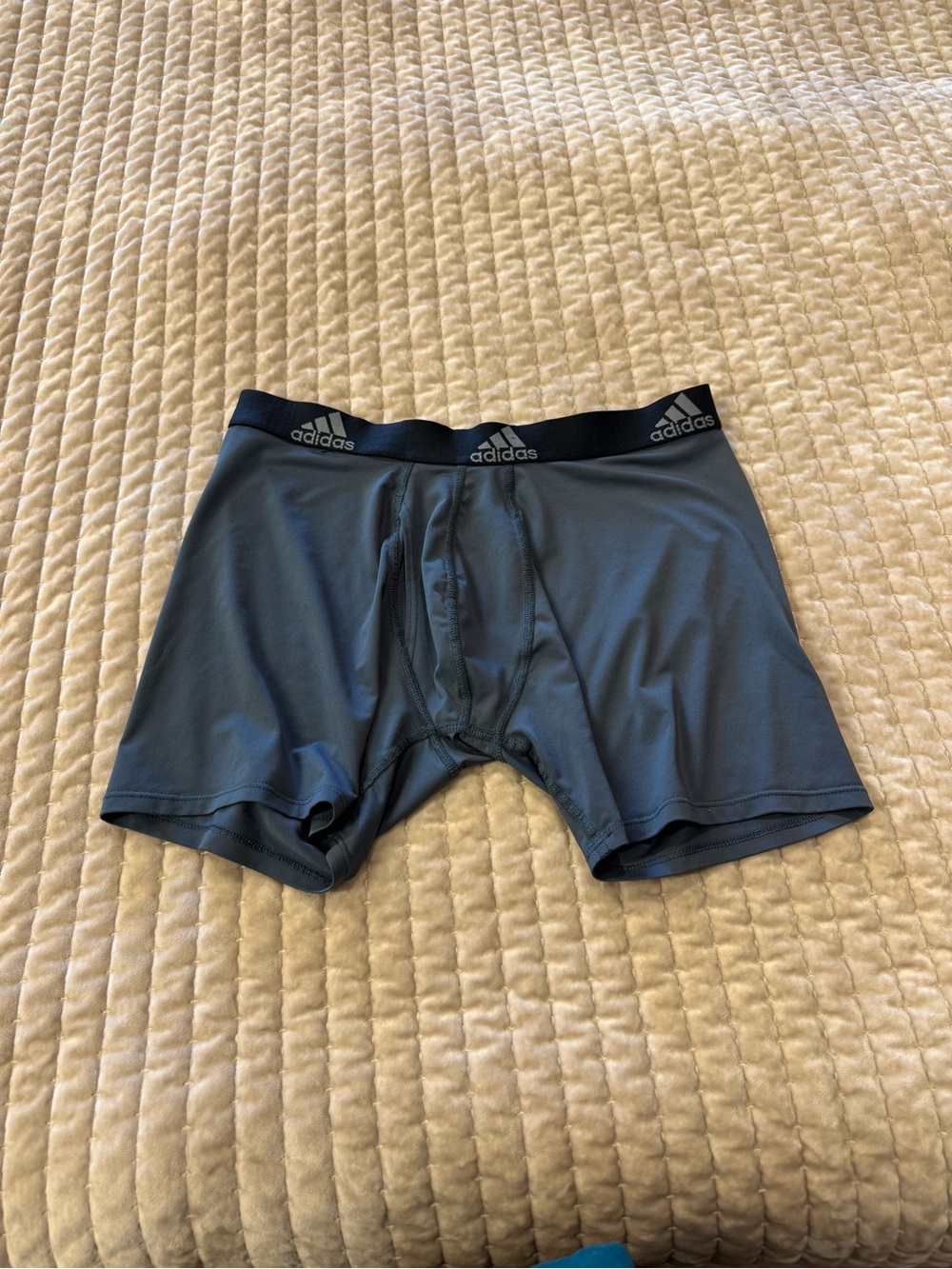 adidas Men's Slate Blue Athletic Boxer Briefs with Black Waistband